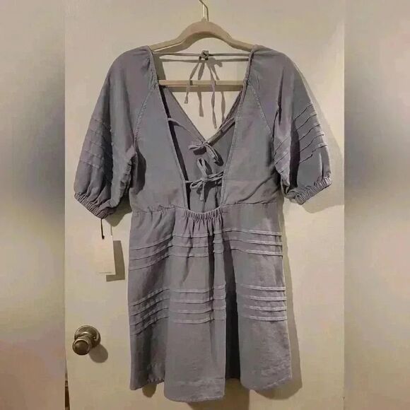 7 For All Mankind Denim Tie Back Babydoll Dress Size Small - Picture 6 of 9